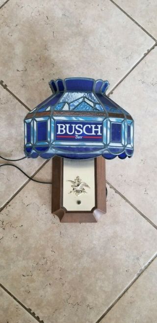 Vintage Busch Beer Sign Pub Light Bar Wall Sconce