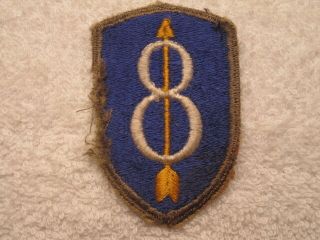 Ww Ii Us Army 8th Infantry Division Authentic & Worn Patch