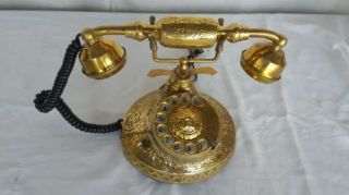 Vintage Antique Nautical Solid Brass Rotary Dial Telephone
