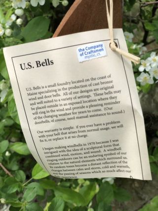 Vintage US BELLS Bronze Bell,  Wind Chime,  Maine,  Outdoor Garden Wind Bell ESTATE 4