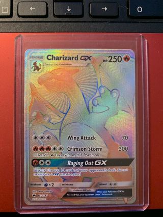 Pokemon Charizard Gx 150/147 Hyper Secret Rainbow Rare Burning Shadow Light Play