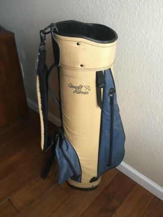 Vintage Arnold Palmer Golf Bag.  Gold/blue.  Carry Bag.  Tube Style.