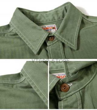 Bronson 11.  5oz Winchman Shirt Vintage Fall Men ' s Long Sleeve Striped Workshirt 7