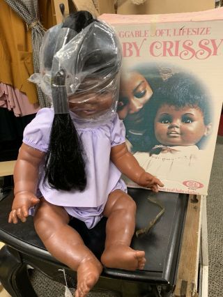 Very Rare First Edition Vintage Ideal Black Baby Crissy Doll Mib
