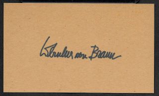 Wernher Von Braun Autograph Reprint On Period 1940s 3x5 Card