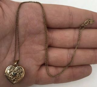 9ct Gold Celtic Locket Pendant On Chain Inscribed 2