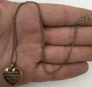 9ct Gold Celtic Locket Pendant On Chain Inscribed 3