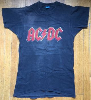 Ac/dc Back In Black 1980 Concert Tour T Shirt Vintage