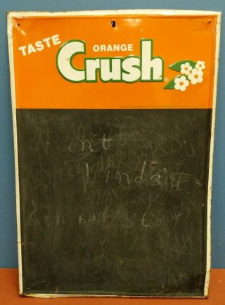 Vintage Orange Crush Soda Advertising Chalkboard Menu Board Embossed Metal Sign