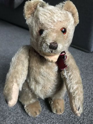 Antique Vintage Mohair Hermann Steiff 9” Zotty Teddy Baby Bear Germany Euc