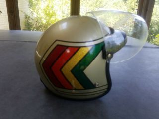 Rare Vintage John Deere " Rainbow " Snowmobile Helmet Very Hard To Find