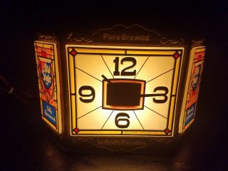 (vtg) 1983 Old Style Beer Light Up Stained Glass Looking Bar Game Room