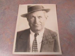 Vintage Will Rogers Signed Sepia Photo 8 " X 10 " Oklahoma Actor