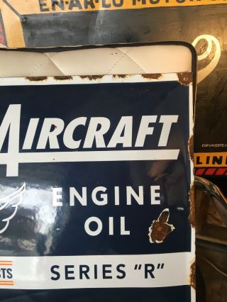 Vintage Porcelain Gulf Aircraft Oil Sign Gas Oil Collectable Advertising 6