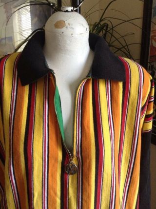 RARE Vintage Cross Colours Logo Long Sleeve Striped Polo Shirt Men ' s One Size 3