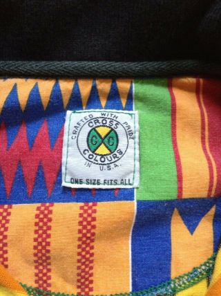 RARE Vintage Cross Colours Logo Long Sleeve Striped Polo Shirt Men ' s One Size 7