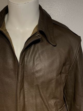 Vintage Cooper A - 2 Brown 100 Goatskin Leather Usa Made Bomber Flight Jacket 42l