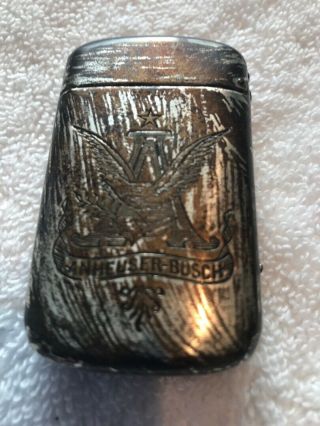 Vintage Silver ? Anheuser Busch Match Safe Holder Case St Louis 1899 Flip Top