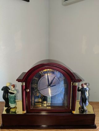 Vintag Mr.  Christmas Moving Dancers Disc Player Symphonium Music Box Clock RARE 2