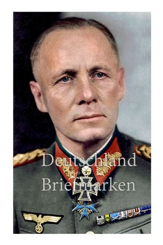 Germany Third Reich Erwin Rommel Wehrmacht Afrikakorps Ww2 Color Picture