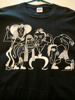 Vintage 1990 Red Hot Chili Peppers Caricature T - Shirt Xl