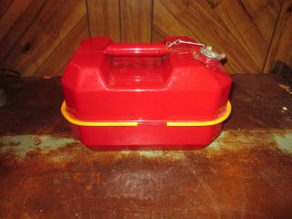 VINTAGE Blitz USMC 2.  5 Gallon 9.  5 Liters Red Metal Fuel Gas Can - DOT - 5L 20 - 84 2