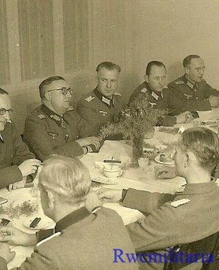 Rare: Wehrmacht General W/ Knights Cross W/ Hq Staff At Table; 1944 (2)