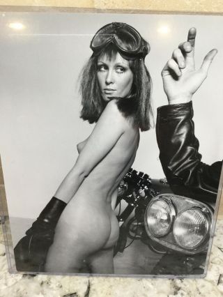 Vintage B/w 8x10 Art Posed Nude Model Claire By A Motorcycle By Serge Jacques