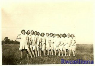 Rare: Female Uniformed German Rad Girls In White Dresses Showing Legs