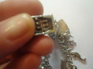Vintage Sterling Silver Charm Bracelet RARE and Unusual charms 3