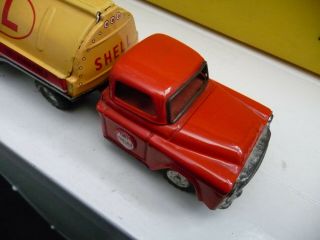 VINTAGE TIN LITHO JAPANESE FRICTION ADVERTISING SHELL OIL POWER X TOY TANK TRUCK 3