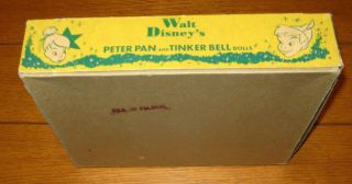 Walt Disney ' s VINTAGE Peter Pan and Tinker Bell Dolls Circa 1950 W/ Box 5