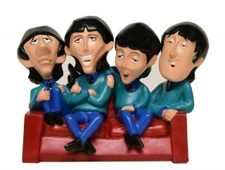 Beatles Cartoon Characters Sitting On The Sofa Coin Bank - - Rare -