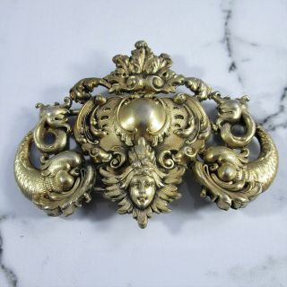 Kerr Intricate Gold Accent Belt Buckle | Vintage Sterling Silver | 18.  3g