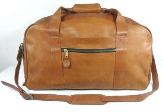 Vtg Frye Cognac Leather 20 " Duffle Overnight Weekender Travel Carry On Bag