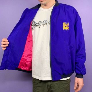Rare Vintage 90’s 1993 The Chevy Chase Show Reversible Satin Bomber Jacket