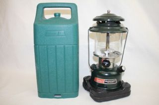Vintage Coleman Lantern Green Model 288a Double Mantel With Hard Case