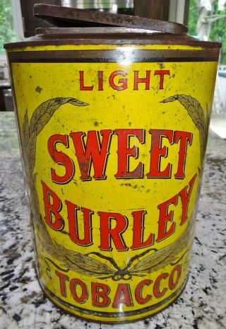 Light Sweet Barley Tobacco Tin Can Antique Store Counter Display Advertising Vtg