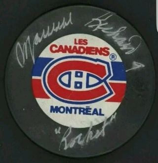 Maurice Rocket Richard Hof Signed Montreal Vintage Puck Psa/dna Sticker Only