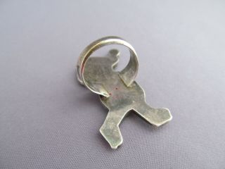 RARE VINTAGE LONG OLD PAWN STERLING ZUNI INLAY SNOOPY PEANUTS RING SIZE 5.  5 7.  7g 4