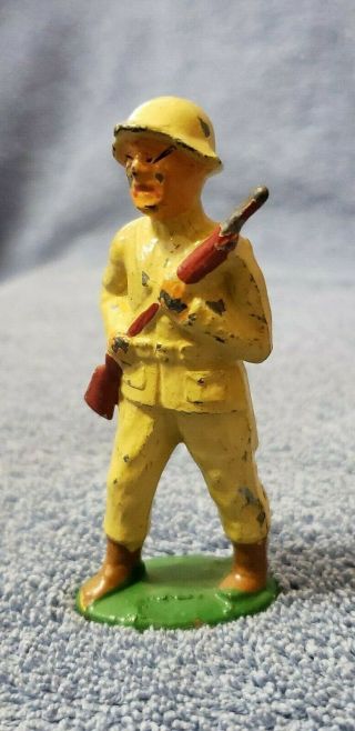 Vintage Barclay B46a Chinese / Mongolian Rifleman Lead Toy Soldier B - 046a 1930 