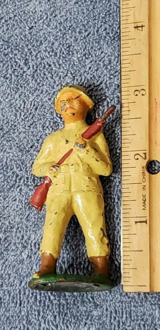 Vintage Barclay B46a Chinese / Mongolian Rifleman lead toy soldier B - 046a 1930 ' s 4