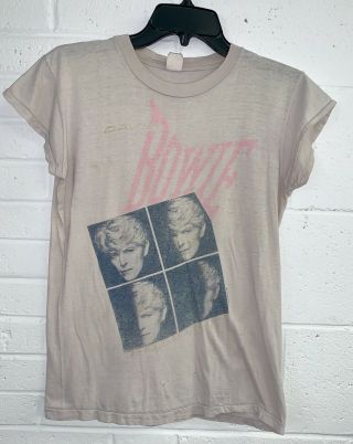 Vintage David Bowie 1983 Serious Moonlight Tour Concert T - Shirt Small S Ziggy