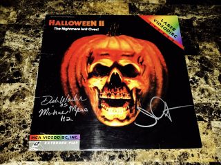 Halloween Ii Rare John Carpenter Dick Warlock Signed Laserdisc Movie Horror