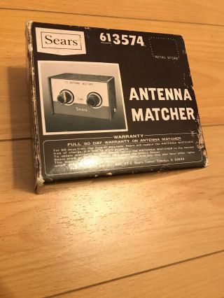 Sears Cb Radio Antenna Matcher,  Cables & Box 3574 Vintage Tuner