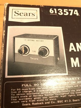 Sears CB Radio Antenna Matcher,  cables & Box 3574 Vintage tuner 4
