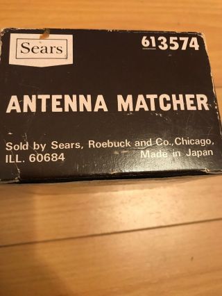Sears CB Radio Antenna Matcher,  cables & Box 3574 Vintage tuner 5