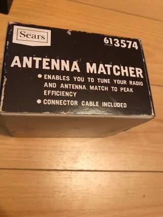 Sears CB Radio Antenna Matcher,  cables & Box 3574 Vintage tuner 6