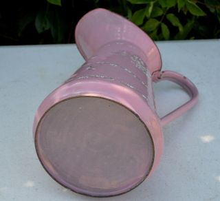 French vintage pink enamelled pitcher jug graniteware 14 