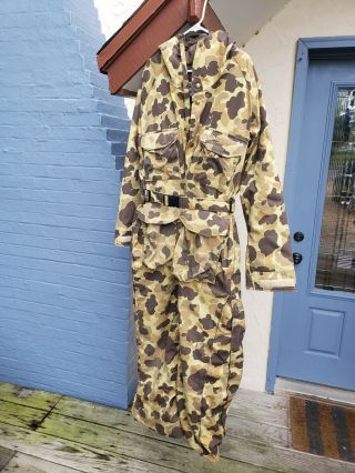 Vintage Cabelas Duck Camo Coveralls Hunting Insulated Mens Xl